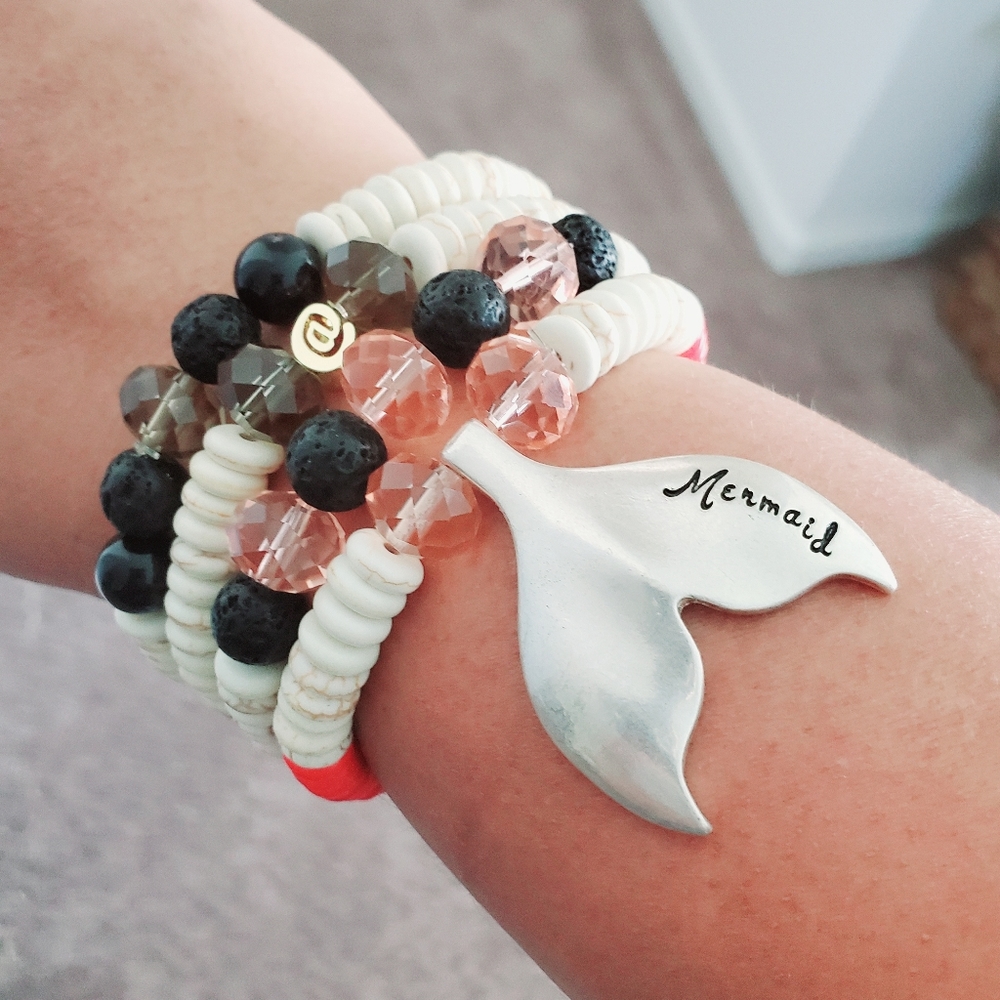 Plus size beaded bracelet "@MERMAID"